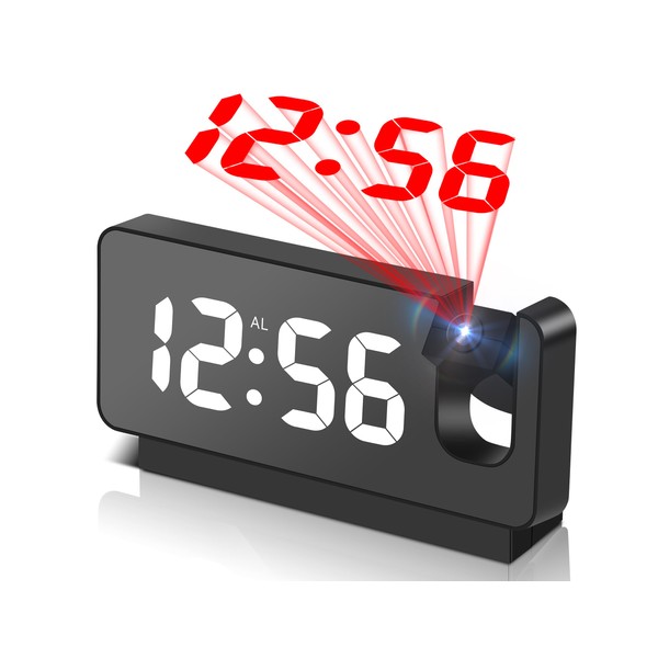 Projection Alarm Clocks for Bedrooms,LED Digital Clock with 180° Rotatable