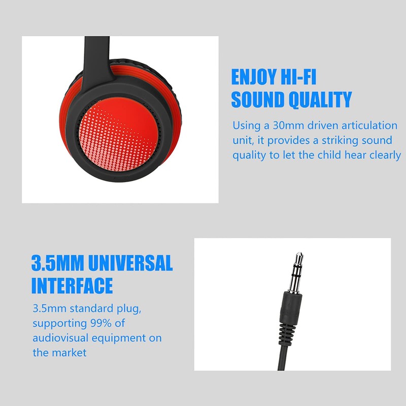 Kids Headphones,85dB Wired Over Ear Stereo Headset for Children Hearing,