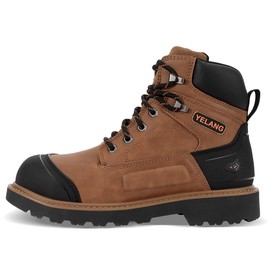 Yelang Men's Steel Toe Safety Work Boot Slip Resistant Puncture Utility Shoes 6 Inch For Industrial Construction Outdoor botas de trabajo para hombre