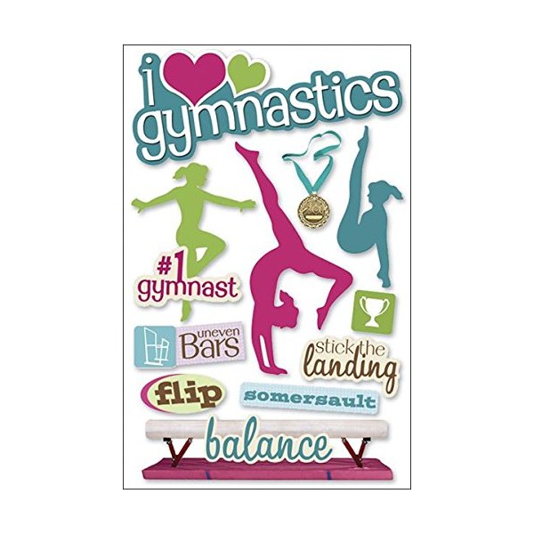 Paper House Productions STDM-0061E 3D Cardstock Stickers, Gymnastics (Pack of 1)