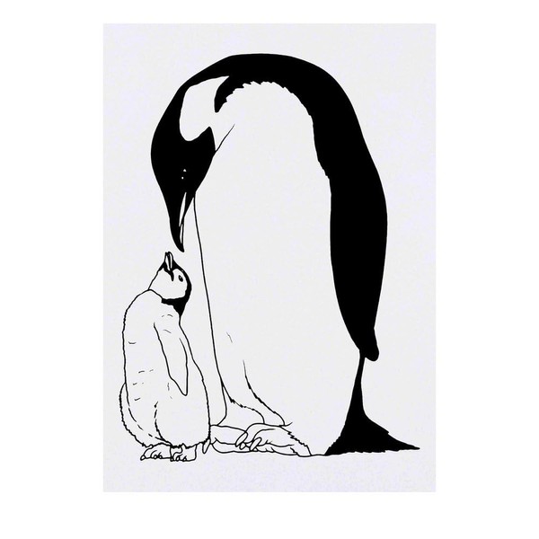 'Penguin Family' Temporary Tattoo - Water Resistant, Skin-Safe, Non-Toxic Transfer