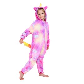 Riverchan Niños unicornio onesie Animal una pieza pijamas disfrde Halloween Purple 4T