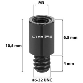 Poppstar 50x Mainboard Spacers #6-32 x 6.5+4 with M3 Internal Thread