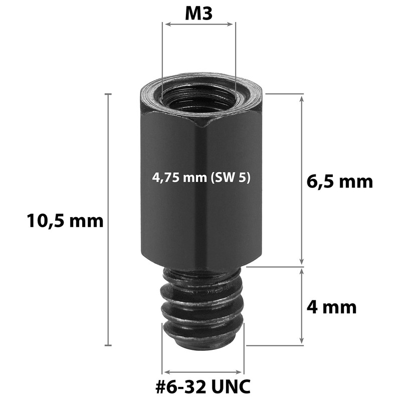 Poppstar 50x Mainboard Spacers #6-32 x 6.5+4 with M3 Internal