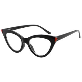 Eyekepper Small Reading Glasses for Women Cat-eye Style Ladies Readers - Black +1.75