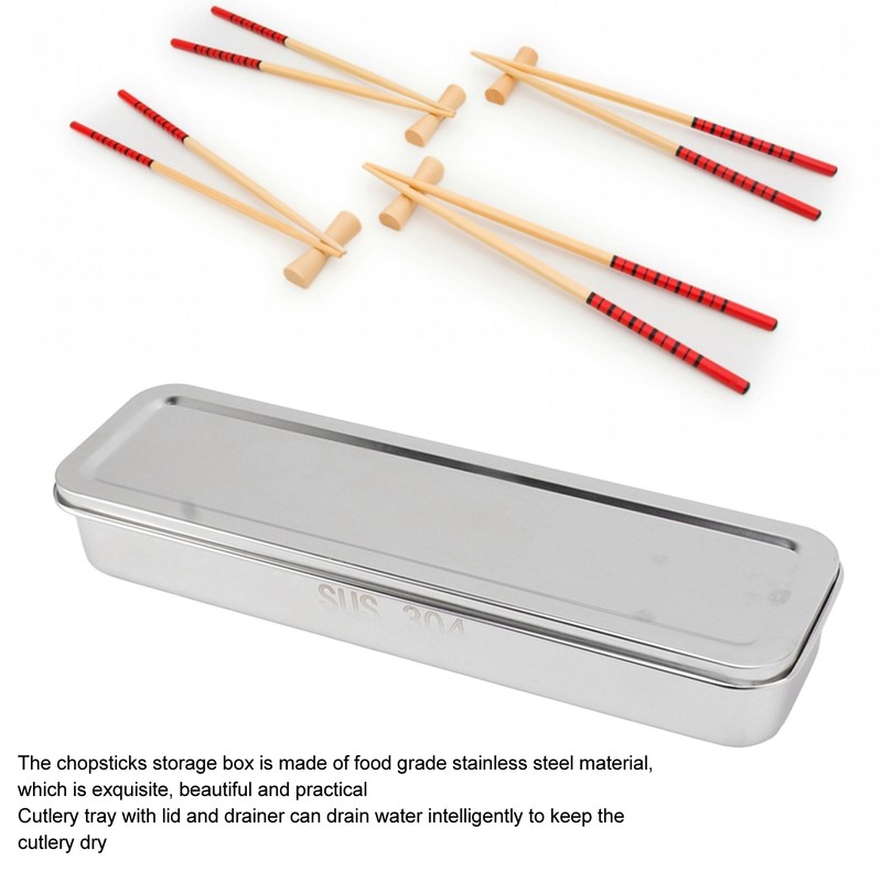 Stainless Steel Cutlery Tray Holder Kitchen Chopstick Spoon Fork Storage