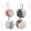 OATIPHO 4 Pcs Large Double Balls Mesh Sponge Shower Pouf