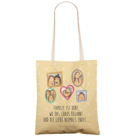 Mr. & Mrs. Panda Hedgehog Family Shopping Bag, yellow