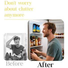 Flybok Organizer for Mio/KoolAid Liquid Water Enhancer - 2-Tier Spinning Holder for 8 Liquid Water Enhancers (Fits 3.24oz & 1.62oz), Stackable ABS Storage, Space-Saving Countertop Dispenser (Black)