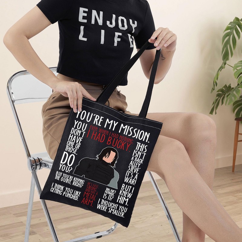 BWWKTOP Bucky Tote Bag Superheros Barnes Fans Gift Even When
