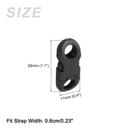 METALLIXITY Side Release Safety Buckle (6mm/0.23") 50Pcs, Plastic Breakaway Buckles - for Paracord Bracelet Clasp, Black