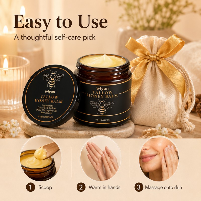 Beef Tallow Honey Face Cream for Daily Moisture – Fast-Absorbing