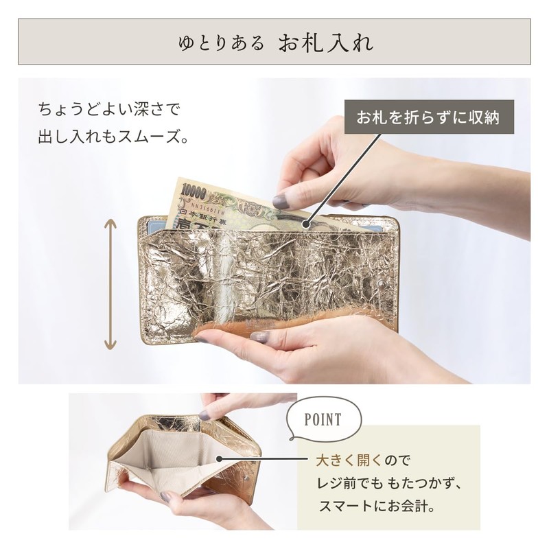 MALTA Trifold Wallet, Mini Wallet, Women's, Men's, Small, Compact, Cowhide