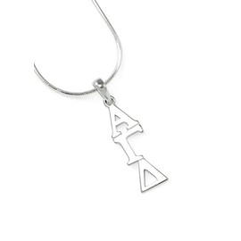 The Collegiate Standard Alpha Gamma Delta Sorority Sterling Silver Lavaliere Pendant