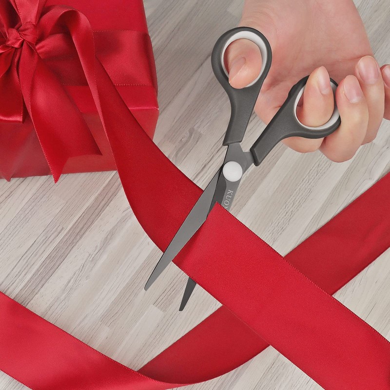 KUONIIY Scissors Ultra Sharp Titanium Blades Soft Comfort-Grip Handles Multi-Purpose