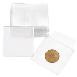 Amabro Pack of 50 Coin Sleeves, Coin Cases, 5.5 cm Coin Pockets, Single Transparent PVC Plastic Bag, Collector, Coin Case Holder, Antioxidation for Jewellery, Small Items