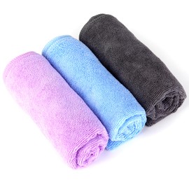 Wmiyafff Microfiber Gym Towels Set for Sports Fitness, Yoga, Workout, Exercise, Tennis, Super Soft and Quick-Drying Towels for Men Women (3 Pack, Grey+Blue+Purple)