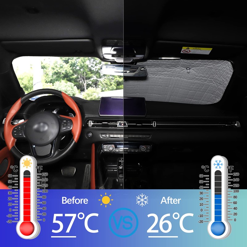 Windshield Sunshade Kit for Toyota Supra 2019-2026 Accessories Front Rear