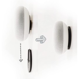 sciuU Rotatable Disc Wall Mount Holder, [2 sets] Detachable Universal Stand, compatible with Google Home mini, External Hard Drive, Portable Smart Speaker, Router, TV Box, Smartphones, etc. - Black