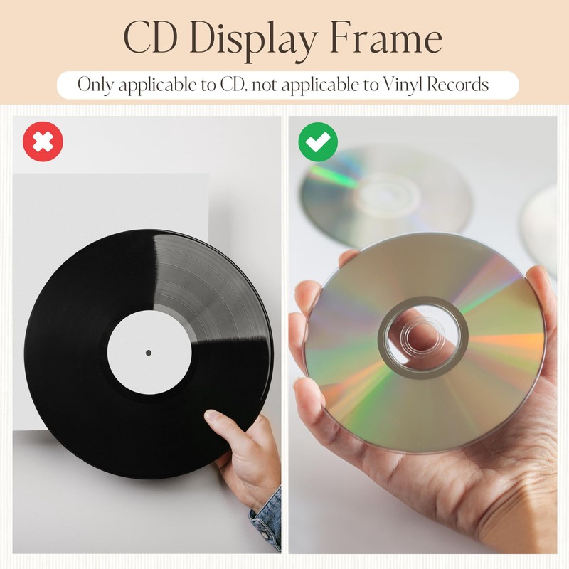 Dunkive 2 Pcs 13.7" x 7.5" CD Frame Display Case