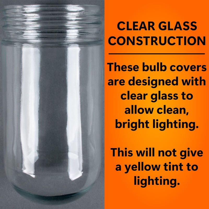 2 Pack Glass Globe Light Bulb Cover for Walk in