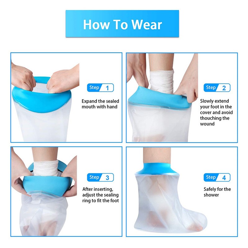 Waterproof Foot Cast Cover Reusable Elastic Ankle Wound Protector for