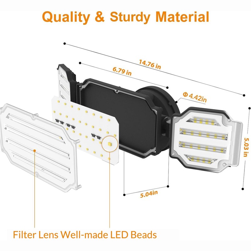 LEPOWER 4500LM Outdoor Flood Lights, 45W LED Flood Light, Exterior
