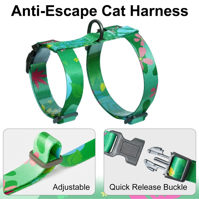 Cat Harness and Leash Set with Matching Collar – Escape