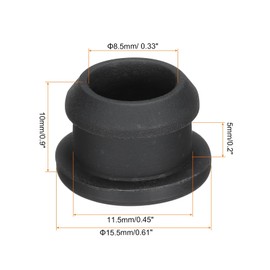 QUARKZMAN 4pcs Snap Rubber Grommet Connector Mounting Diameter 11.5mm ID 8.5mm Seal Anti Scratch for Electrical Box Cable Tube Black