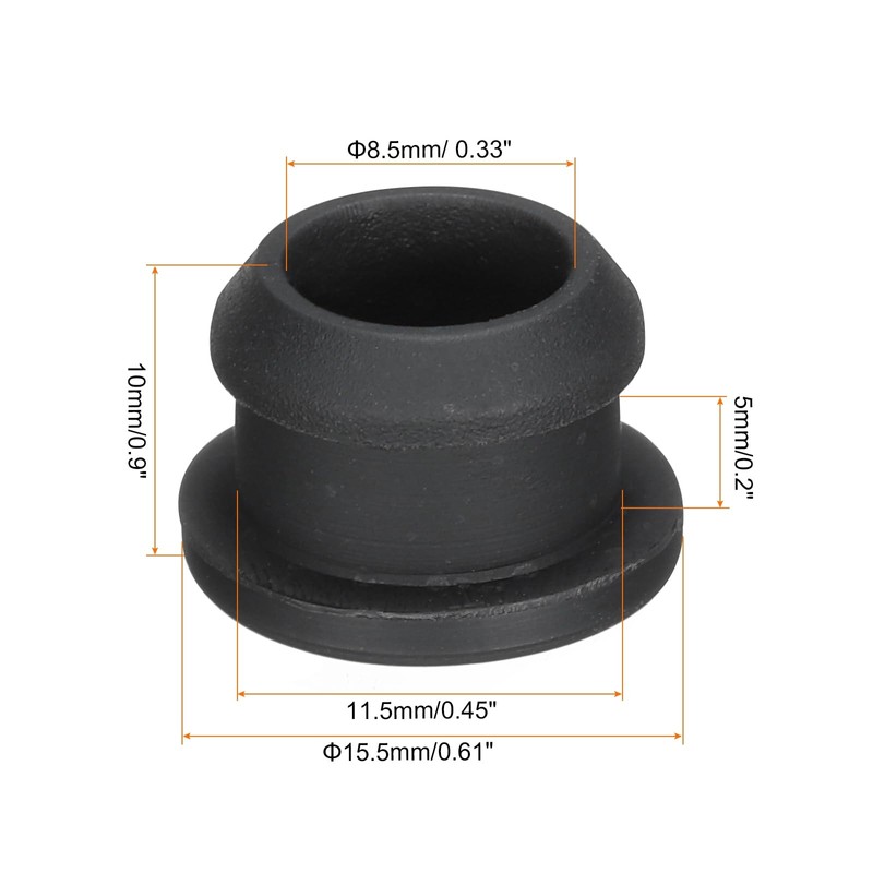 QUARKZMAN 4pcs Snap Rubber Grommet Connector Mounting Diameter 11.5mm ID