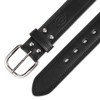 Dickies Men's 3 Row Stitch Heavyweight Leather Belt, Black, Medium