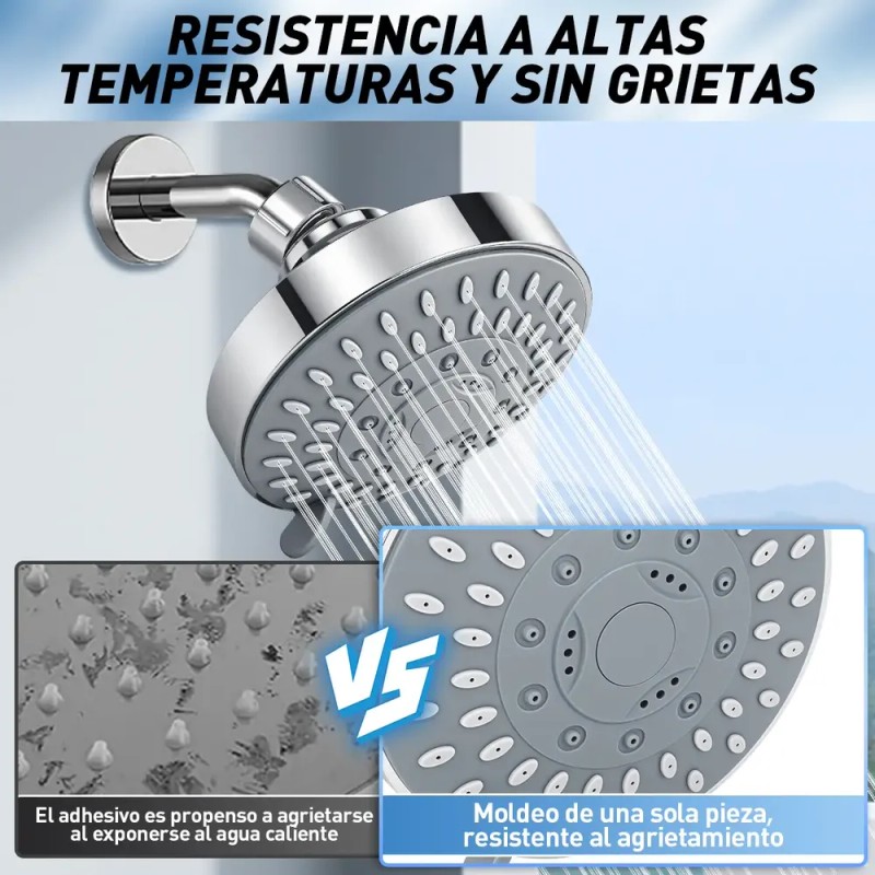 Ducha De Alta Presión De Acero Inoxidable Ajustable 5 Modos