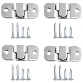 PIYANYO Z-Shaped Clip Hanging Bracket Set Stainless Steel Flush Mount Bracket with Installation Screws for Heavy Duty Pictures Art Paintings etc 4Set