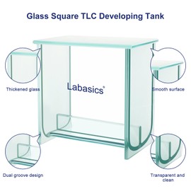 Labasics Glass Square TLC Developing Tank, Heavy Duty Borosilicate Flat-Bottom Chromatography TLC Developing Chamber with Lid for Multiple Plates Development, 3.94x3.94 inch