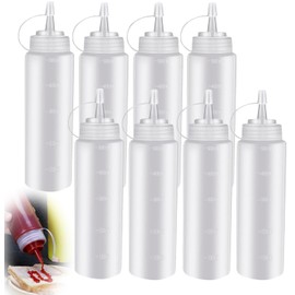 Wzenclave 8 Botellas de Dispensador Condimentos Tapas Giratorias Botellas y Condimentos Personalizados de Botellas de Plástico Muy Adecuados Para Aceite Juego