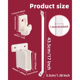 Heavy Duty Shelf Brackets for 12" Closet Maid - 25kg Max Load Rust-Proof Metal Kit w/4 Rack Support Brackets & 10 Clips, Easy Install Wire Shelving in Laundry, Closet, Garage, Kitchen, RV