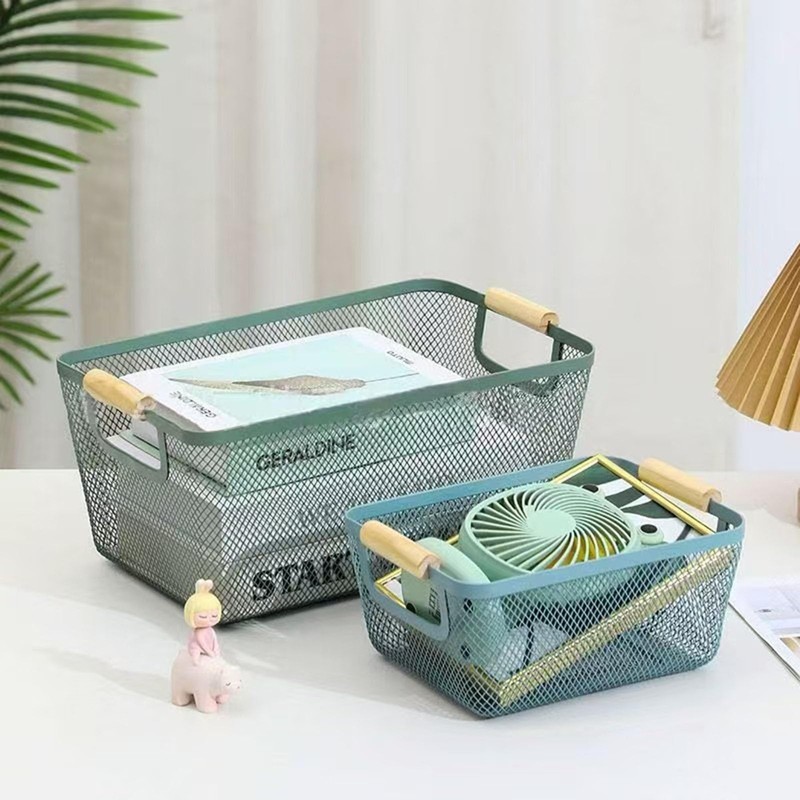 AJIODA Metal Mesh Steel Basket, Small Wire Storage Organizer Baskets