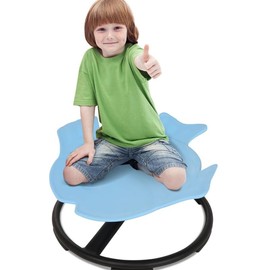 Children's stress relieving toys,sensory toys,can sit and rotate,children's body coordination training,children's toy chair sensory spin,Indoor Swivel Balance Training Chair Motion Strength Seat:_light blue