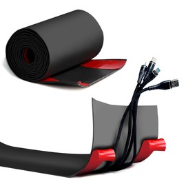 PVC Floor Cord Cover with Adhesive Tape for Any Flooring Surface 6” W X 10’L PVC Cord Wire Cover Overfloor Cord Protector Cable Grip Strip Hold Cords in Place for Power Cords Line (Black)