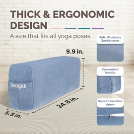 Yes4All Triple-Layer Sponge Yoga Bolster for Restorative Yoga & Meditation – Supportive Pillow for Balance & Pose Adjustments