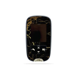 MightySkins Skin Compatible with Accu-Chek Guide - Black Gold Marble | Protective, Durable, and Unique Vinyl Decal wrap Cover | Easy to Apply, Remove, and Change Styles | Made in The USA