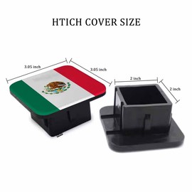 Beabes Mexico Flag Trailer Hitch Covers for Trucks Cars, Mexican National Flag Rubber Tow Trailer Hitch Cover Plug Insert Receiver Tube Hitch Cover Cap for Men Women, Mexico Eagle 2 Inch Hitch Cover