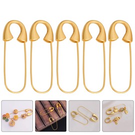 EXCEART 5Pcs Heavy Duty Safety Safety Brooch Metal Spring Lock Pin Fasteners Crafting Making for DIY Jewelry Clothes Hats Skirts Garments