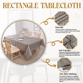 Majestic Giftware Polyester Tablecloths for Rectangle Tables | (70/120) - TC1340 Jacquard Dark Zigzag Print Hem Stitch Dining Table Cover | Decorative Washable Tablecloth for Kitchen, Dining