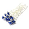 MontCherry Wedding Prom Silver Crystal Diamante Rose Flower Hair Pins