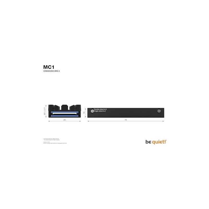 be quiet! MC1 M.2 SSD Cooler Heatsink for Single and