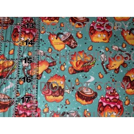 Unbranded Custom  FAUX LEATHER  VINYL ROLL, Anime Calcifer  Green 12" x 54"  - MOVING SALE