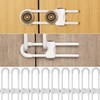 Jetec 10 Pieces Cabinet Locks for Babies, U-Shaped Proofing Drawers Safety Child Locks Adjustable, Easy to Use Childproof Latch for Knob Handle on Kitchen Door Storage Cupboard Closet (White)