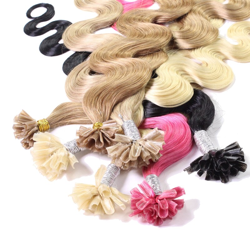 hair2heart Extensions Echthaar Bondings Gewellt - 25 Strähnen 0.5g 60cm
