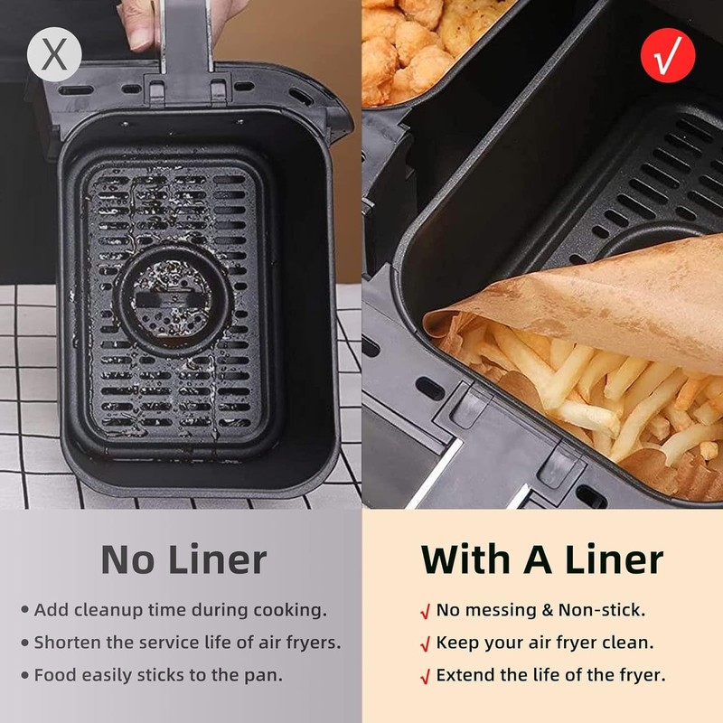 Air Fryer Disposable Paper Liners for Ninja Dual Airfryer Accessories,
